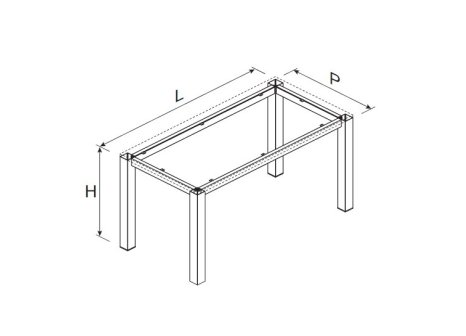 Stolová konstrukce Alu Star pro skleněnou desku B2 nerez