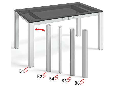 Stolová konstrukce Alu Star pro skleněnou desku B5 bílá