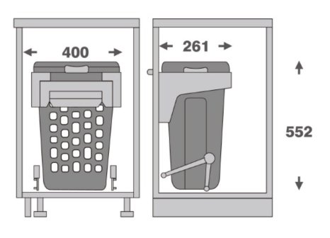 Prádelní výklopný koš 450 mm 35 L bílý
