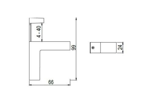 Držák polic Tukan Modern síla 4 - 40 mm - satin chrom