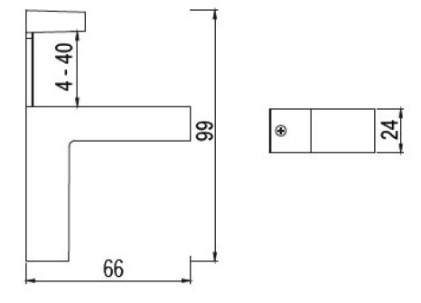 Držák polic Tukan Modern síla 4 - 40 mm - satin chrom