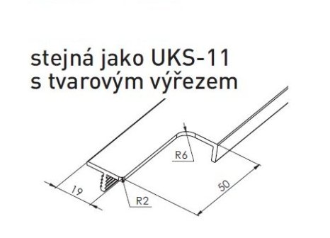 Narážecí úchytová lišta UKS-11F imitace nerezi INOX