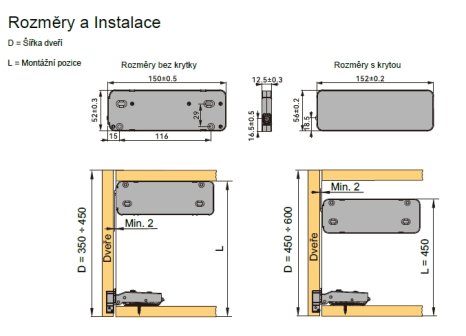 SMART PUSH tlumič dvířek standard antracit