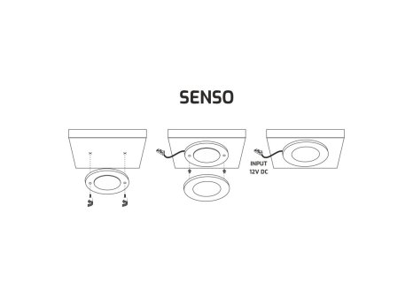 LED sada 3 světel SENSO MASTER s vypínačem, hliník, neutrální bílá