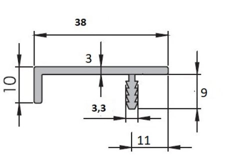 Úchytkový profil UKS11 3m ELOX