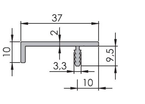 Narážecí úchytová lišta UKS-11F hliník