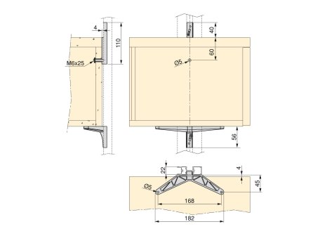 ZERO sada držáků pro dřevěnou skříňku černá mat