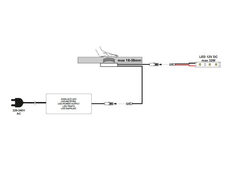 LED vypínač dotykový pod desku