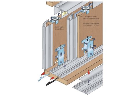 Úchytková lišta S08 délka 2,7 m