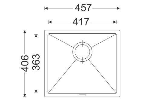 Sinks FRAME 457 akční set + VITALIA pureblack