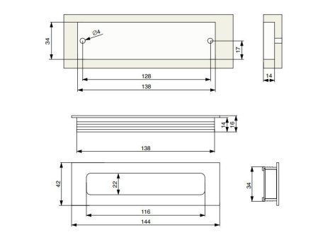 Úchytka Pesara I Imitace nerezu