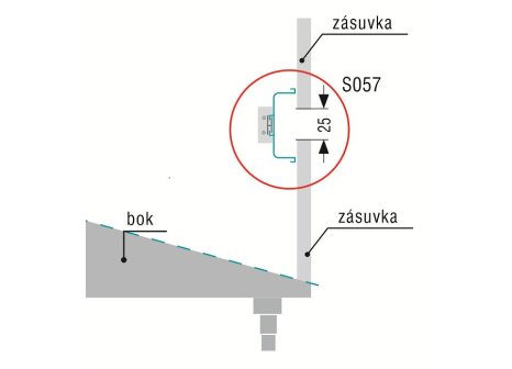 Profil pro bezúchytkové dveře C - délka 4100 mm černá mat