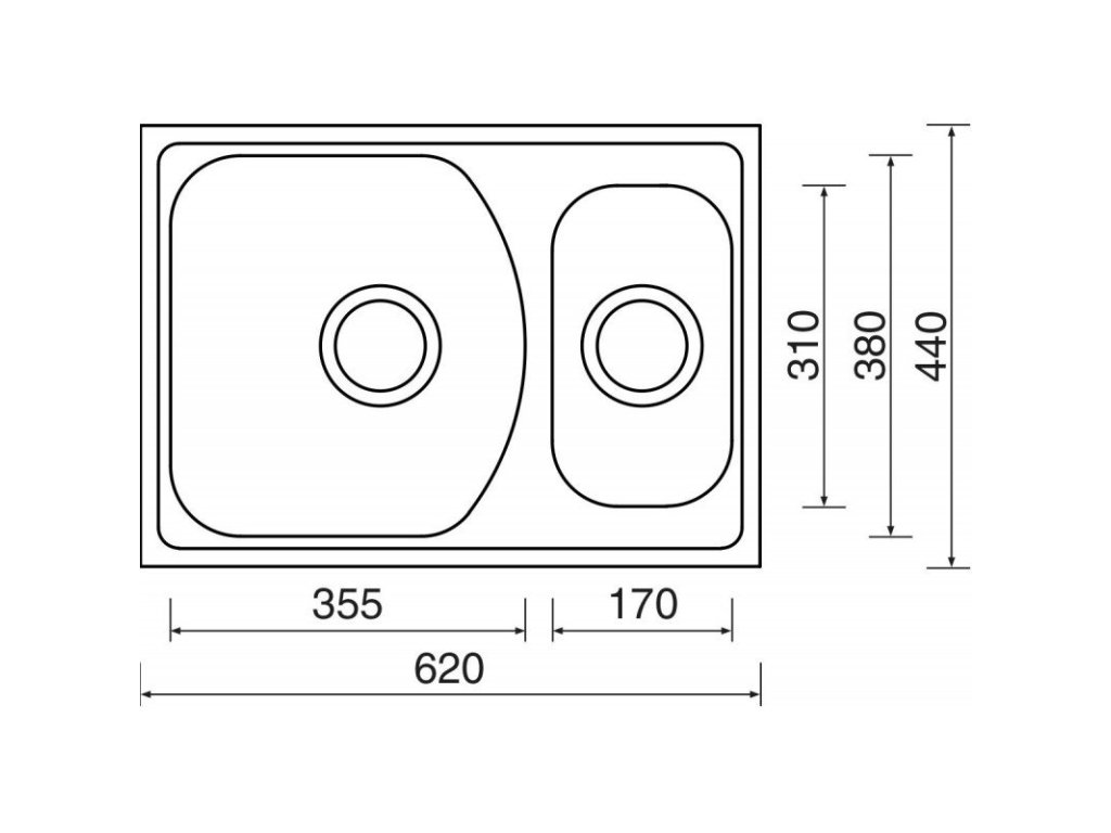Sinks TWIN 620.1 V matný 0,6mm