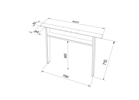 ARdesign stolová podnož konkávní H40, 710 černá