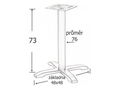 Stolová noha centrální HANNOVER 480x480 černá 730