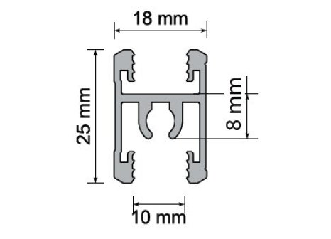 ALUPROFIL dělící H25/10 mm 3,00 m černý mat