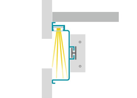LED profil pro bezúchytkové dveře C - délka 4100 mm bílá lesk
