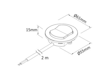 LED vypínač zápustný