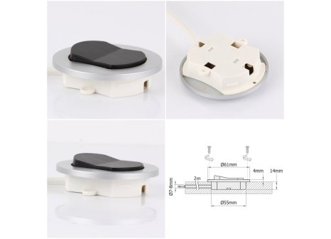 LED vypínač zápustný