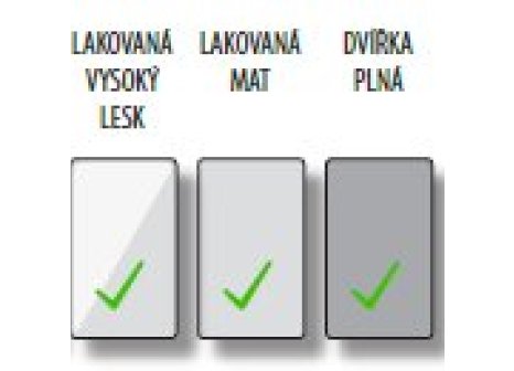 Dvířka jednostranný vysoký LESK bílá - tvar T 50J