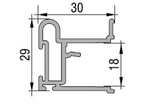 Alu-line úchytková lišta 2,7 m Apollón 18 mm