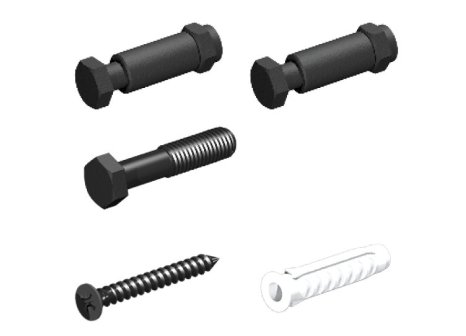 THOR GLASS sada na posuvné skleněné dveře na 100 kg černé včetně kolejnice 300 cm