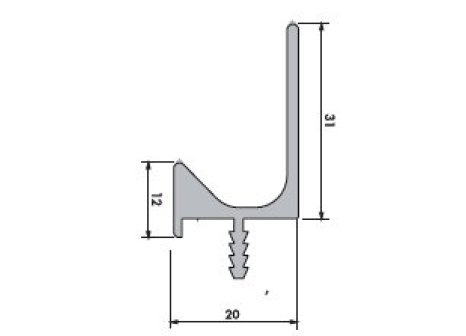 Dvířka jednostranný vysoký LESK bílá - tvar UKS-5