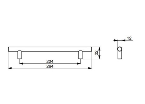 Úchytka kovová Hrazda satin chrom