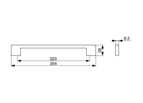 Úchytka Nakana kovová nikl broušený