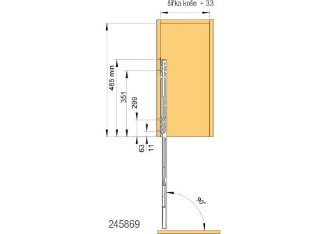 KESSEBÖHMER- Comfort boční rám + držák čela 90° antracit
