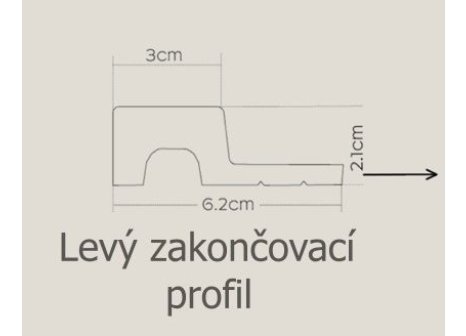 Obkladové lamely VASCO ořech - ukončovací lamely