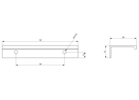úchytka profilová Lucata imitace nerezi