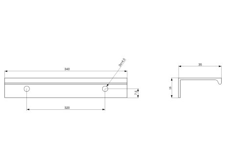 úchytka profilová Lucata imitace nerezi