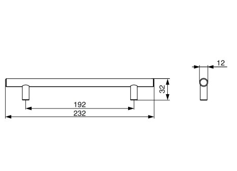 Úchytka kovová Hrazda černá mat
