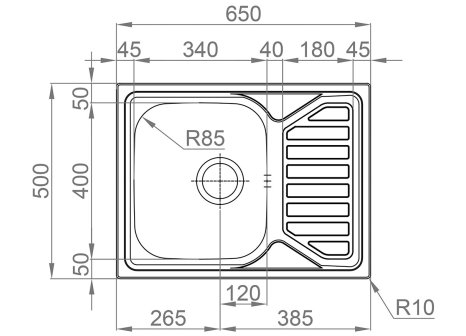 Sinks OKIO 650 matný 0,6 mm