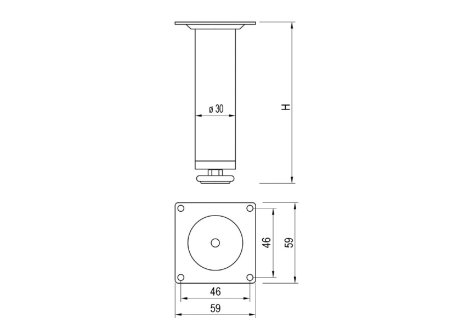 soklová nožka NZ průměr 30 mm černá mat