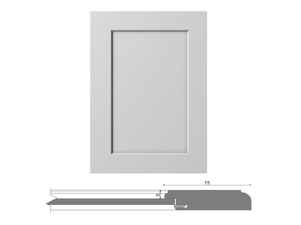 Dvířka oboustranný MAT - tvar RCN