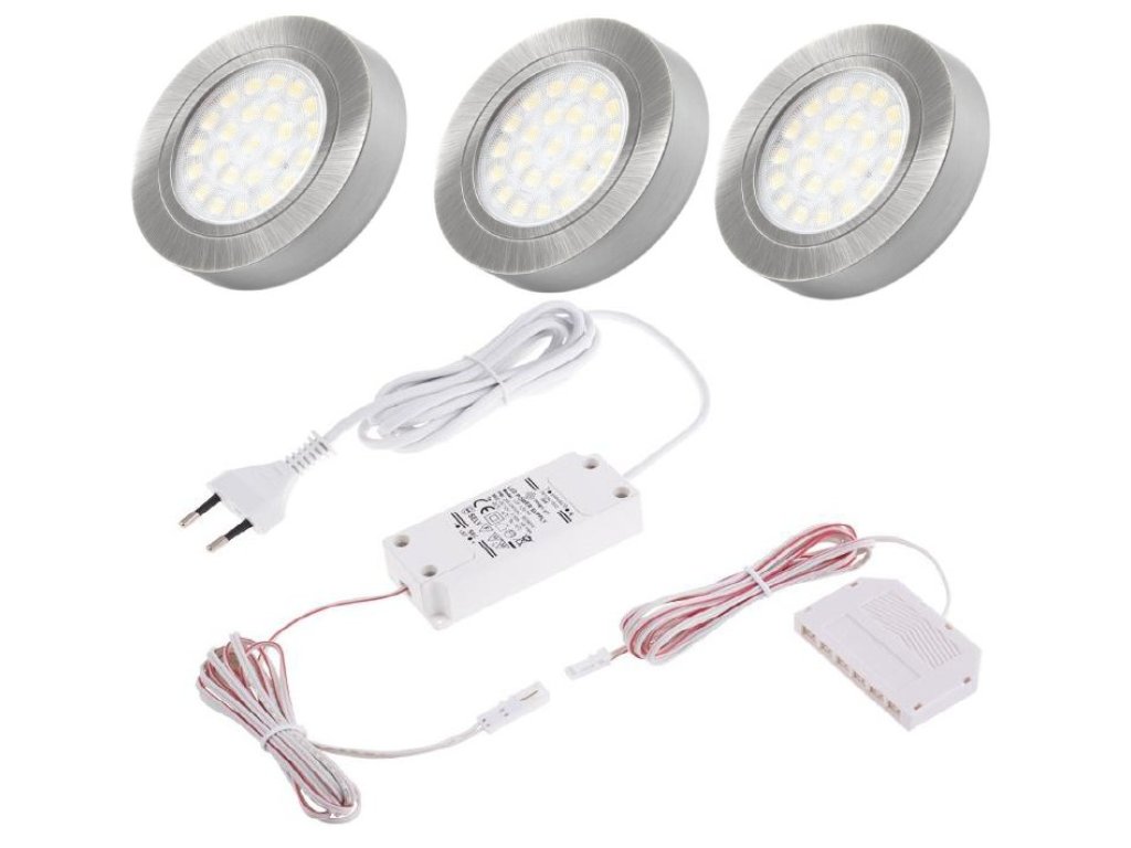 LED sada 3 světel OVAL hliník