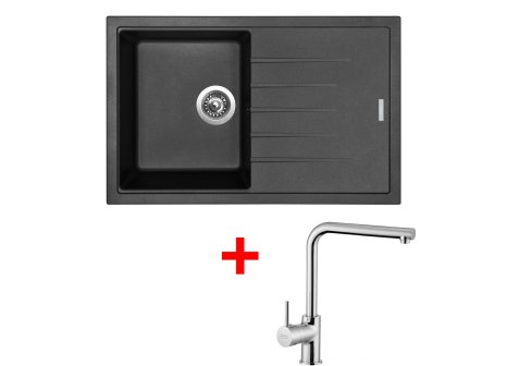 Sinks BEST 780 + baterie ELKA chrom - komplet - Černá metalická, Metalblack