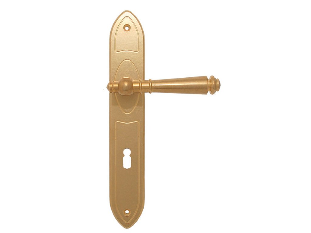 Tradition štítové dveřní kování s pružinou klika/koule surová mosaz