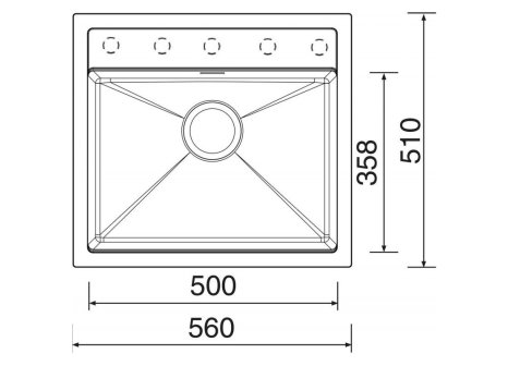 Set Sinks SOLO 560 + baterie ELASTA černá matná