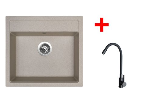 Set Sinks SOLO 560 + baterie ELASTA černá matná