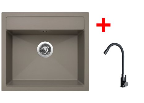 Set Sinks SOLO 560 + baterie ELASTA černá matná