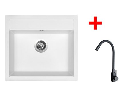 Set Sinks SOLO 560 + baterie ELASTA černá matná