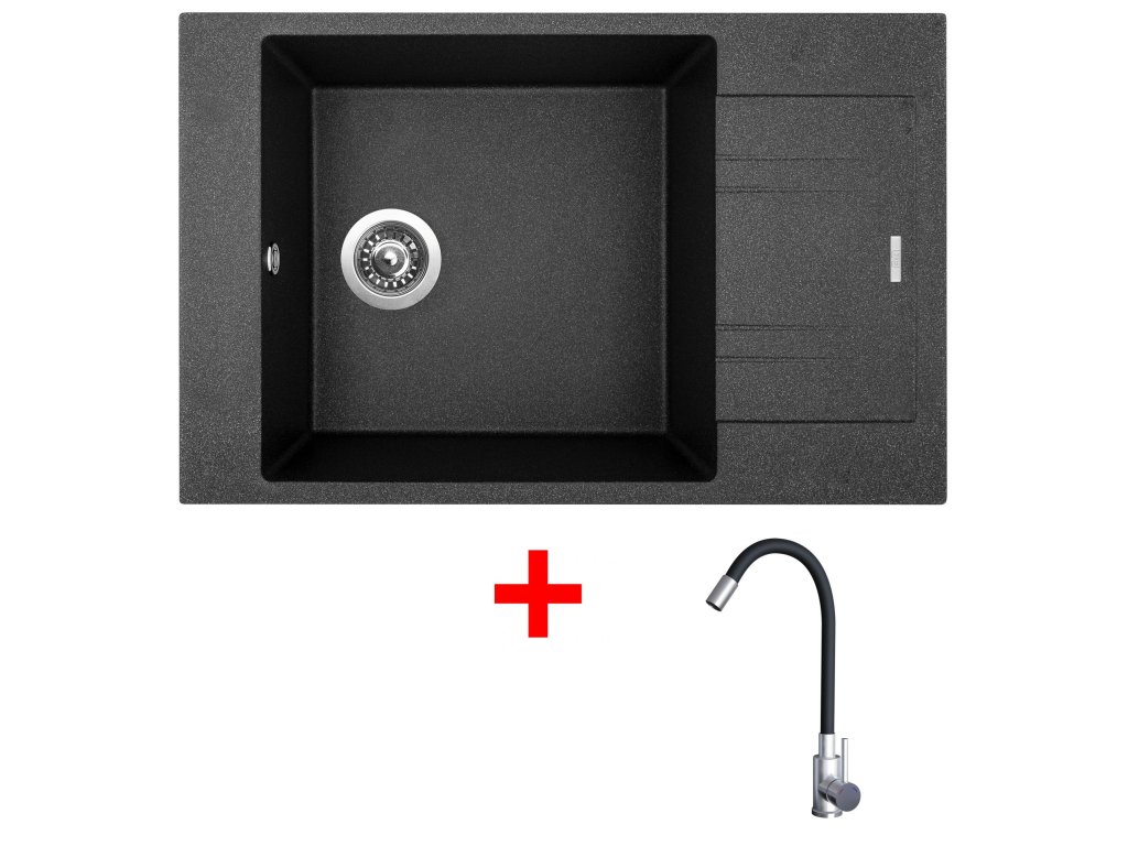 Set Sinks VARIO 780 + baterie ELASTA nerez/černá