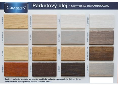 CIRANOVA HARDWAXOIL parketový olej tvrdý 5l barevný