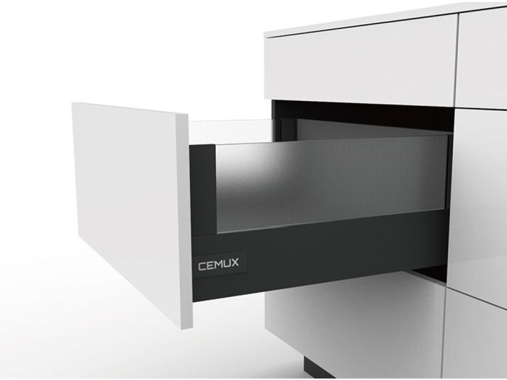 Cemux A Box zásuvka se sklem antracit H199/500 mm