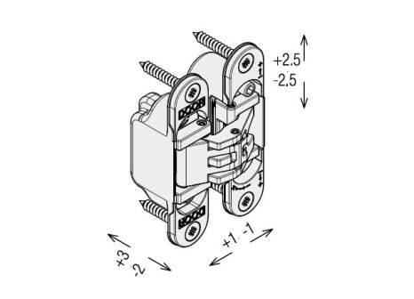 Závěs dveřní skrytý KUBICA K6200