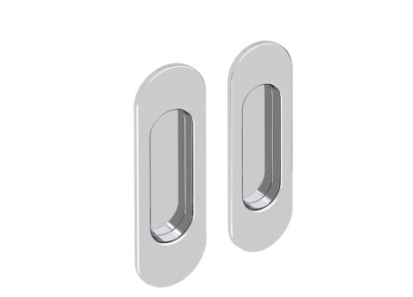 Úchytka mušle oválná pro posuvné dveře 125 x 33 mm - 2 ks - Chrom lesklý