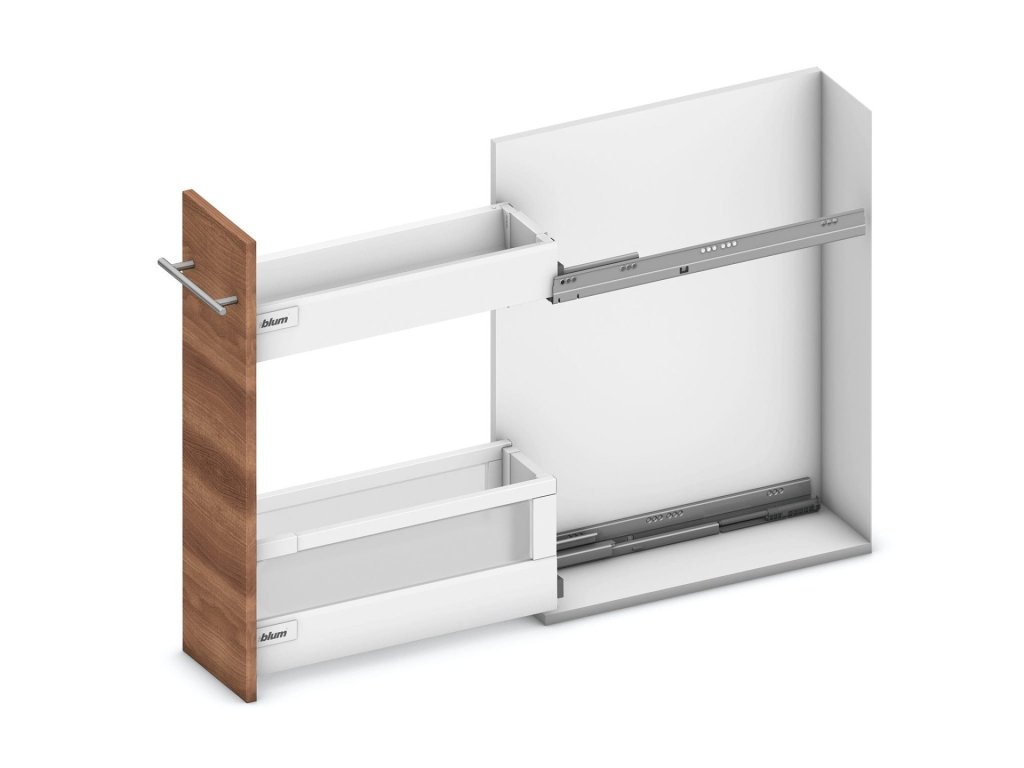 BLUM úzké spodní skříňky Space Twin Antaro šedý